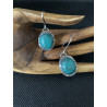 Genuine Turquoise Sterling Silver Drop/Dangle Earrings