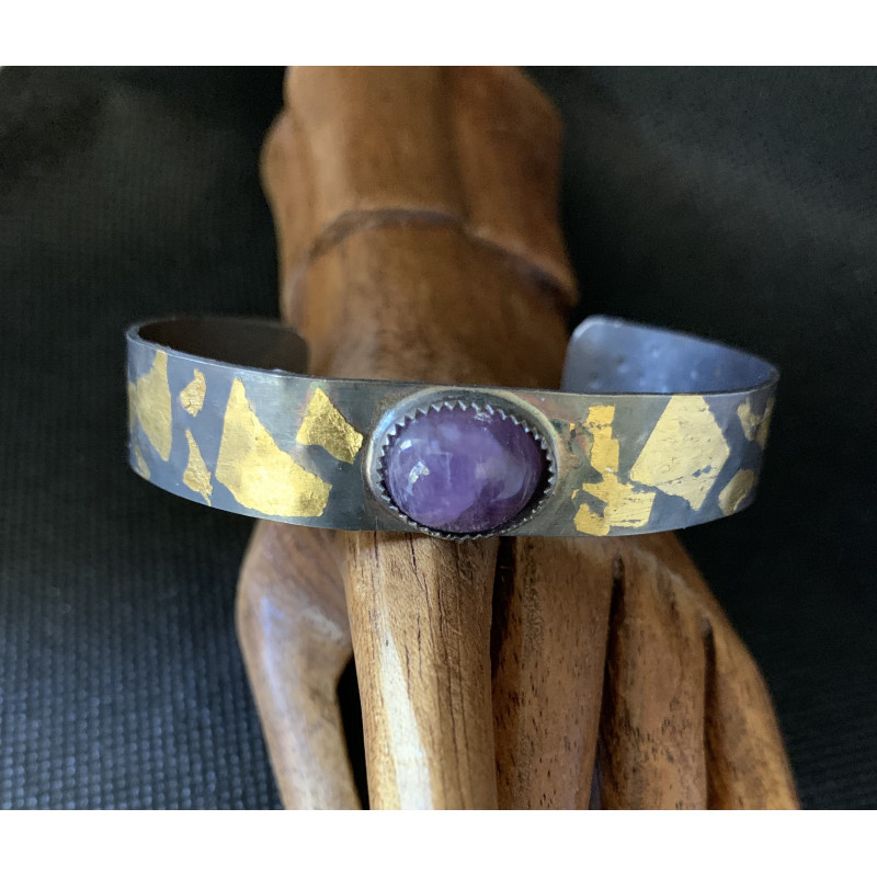 Keum Boo Cuff with Amethyst