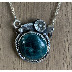 Apatite and Sterling Silver Flower Necklace