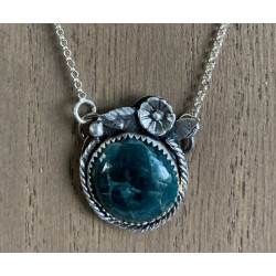 Apatite and Sterling Silver Flower Necklace