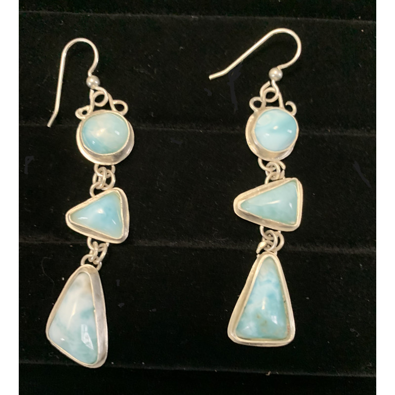 Larimar and Sterling Silver Drop/Dangle Earrings