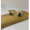 Chrysocolla and Sterling Silver Open Front Cuff Bracelet