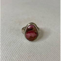 Rhodonite Silver Ring size 5